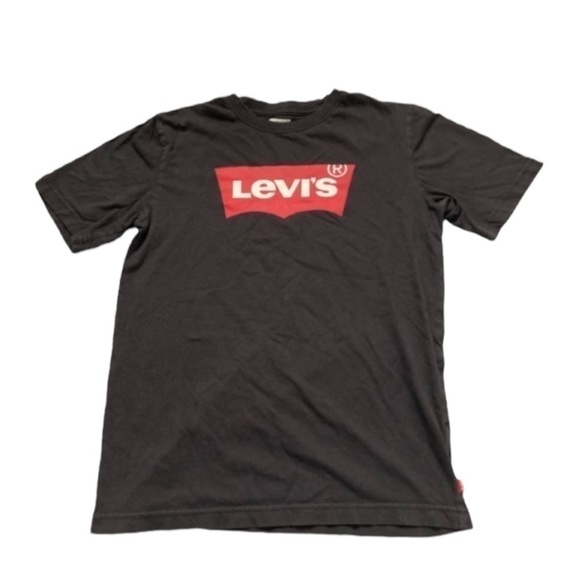 𝅺LEVI’S red tab logo black basic t-shirt youth - Picture 2 of 6